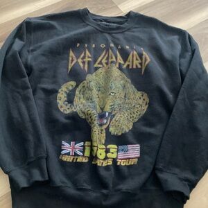 Def Leppard Rock Band Pyromania 1983 United States Tour Sweatshirt L